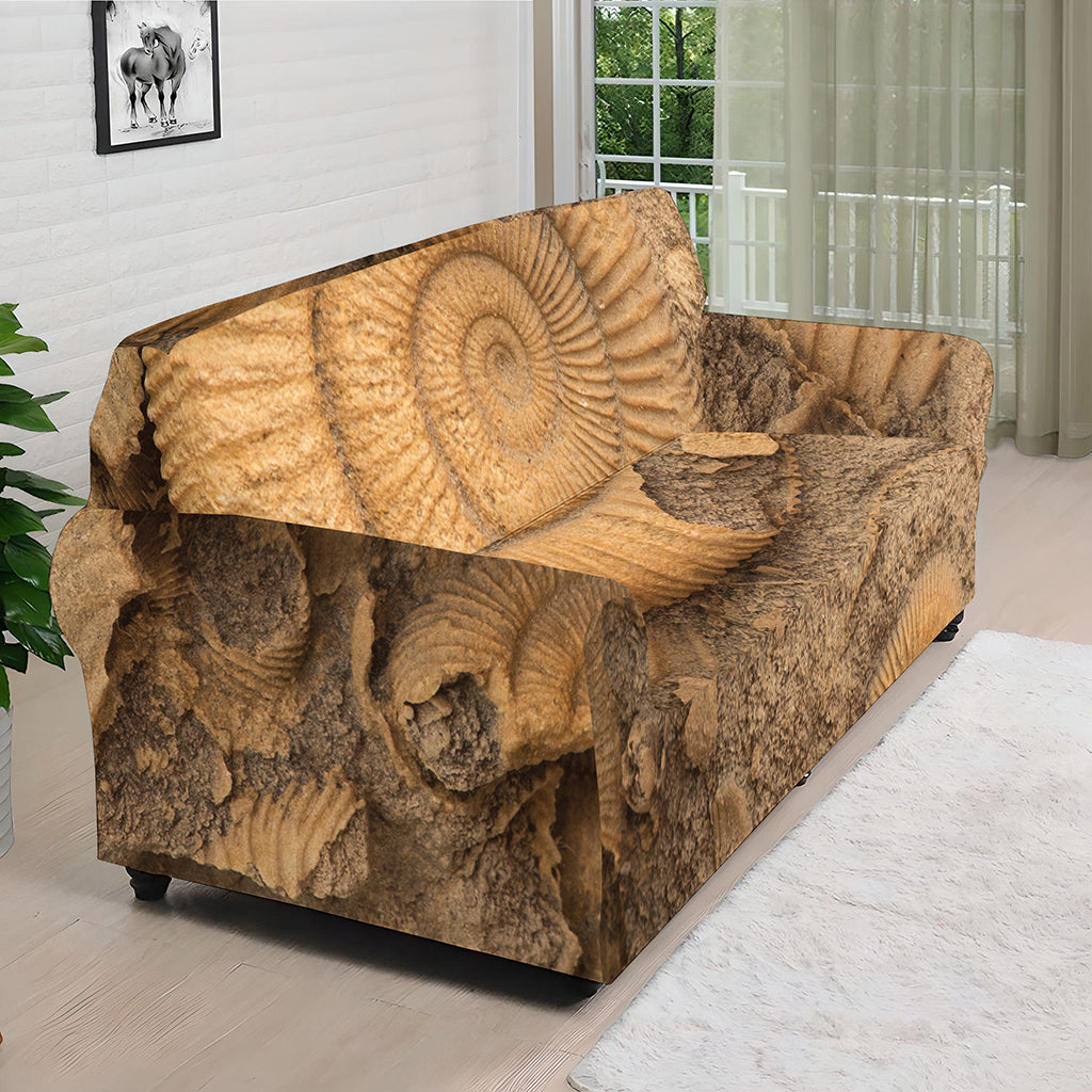 Ammonite Shell Fossil Print Sofa Cover