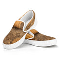Ammonite Shell Fossil Print White Slip On Sneakers