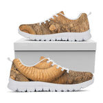 Ammonite Shell Fossil Print White Sneakers