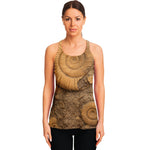 Ammonite Shell Fossil Print Women's Racerback Tank Top