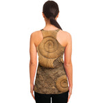 Ammonite Shell Fossil Print Women's Racerback Tank Top