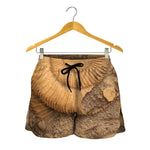 Ammonite Shell Fossil Print Women's Shorts