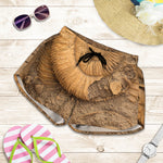 Ammonite Shell Fossil Print Women's Shorts