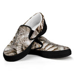 Ammonoidea Fossil Print Black Slip On Shoes