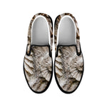 Ammonoidea Fossil Print Black Slip On Shoes
