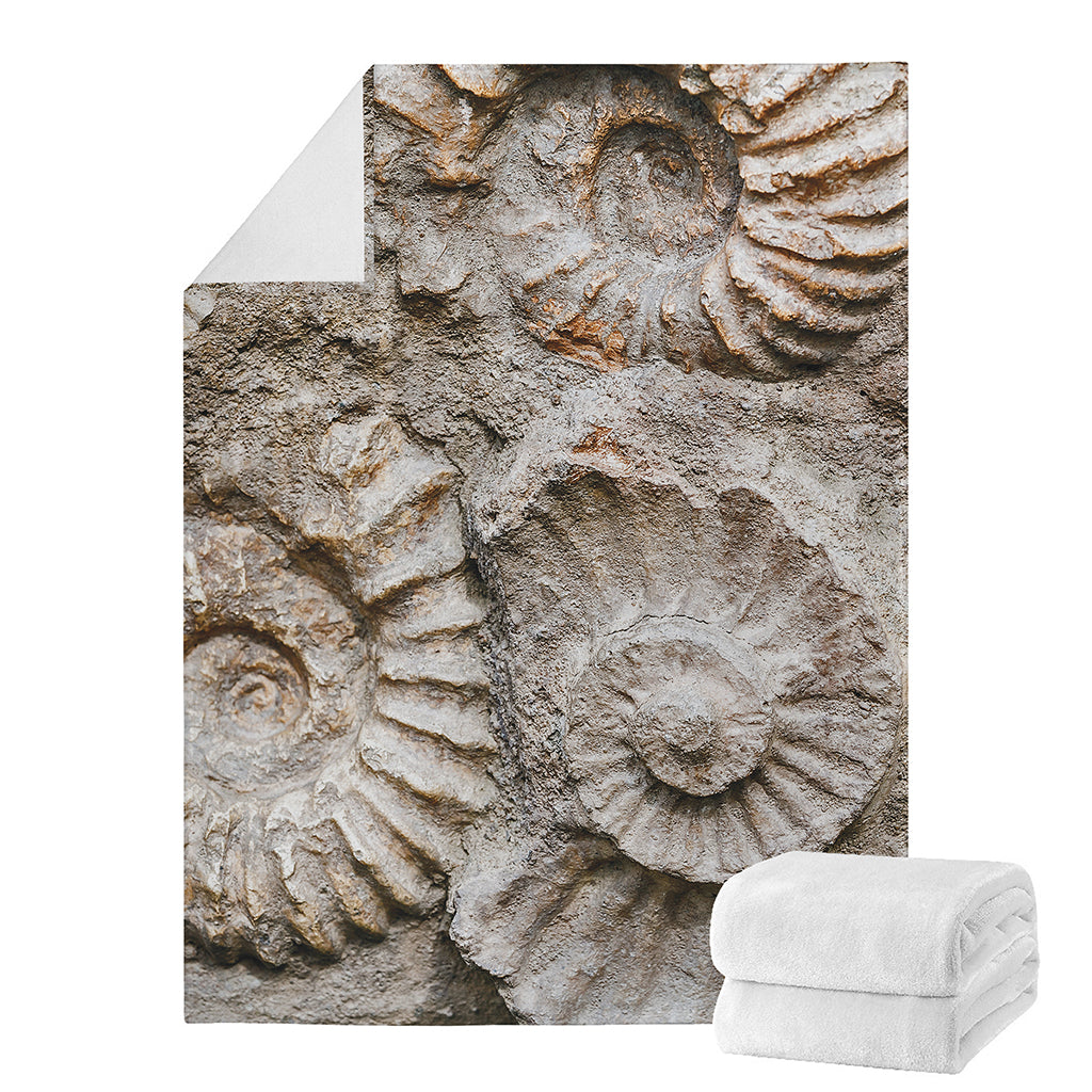 Ammonoidea Fossil Print Blanket