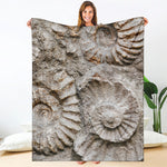 Ammonoidea Fossil Print Blanket