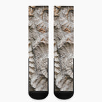 Ammonoidea Fossil Print Crew Socks