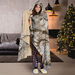 Ammonoidea Fossil Print Hooded Blanket