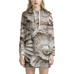 Ammonoidea Fossil Print Hoodie Dress
