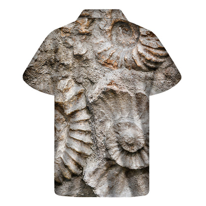 Ammonoidea Fossil Print Men's Short Sleeve Shirt