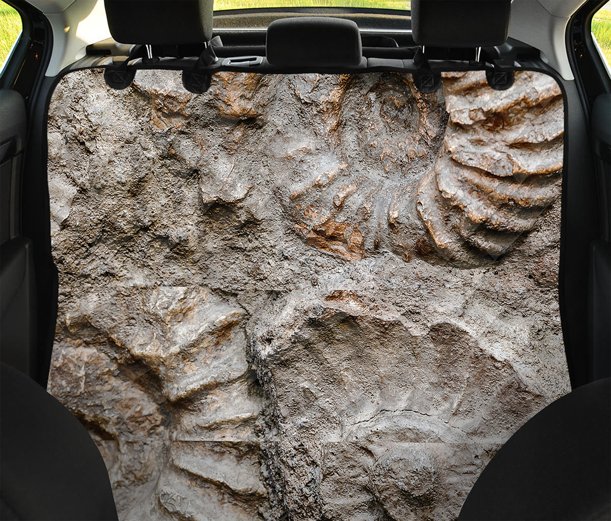 Ammonoidea Fossil Print Pet Car Back Seat Cover