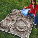 Ammonoidea Fossil Print Quilt