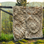 Ammonoidea Fossil Print Quilt