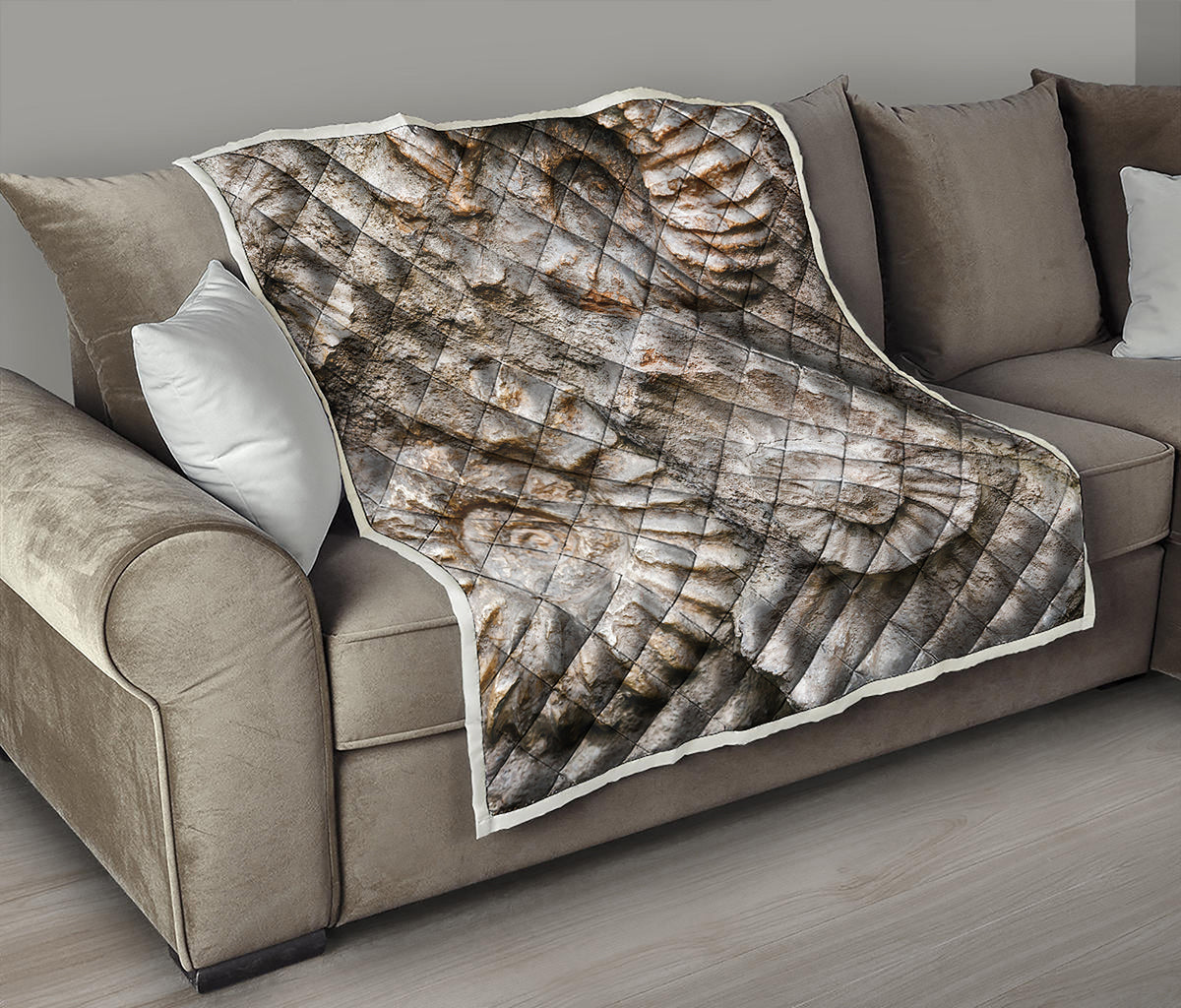 Ammonoidea Fossil Print Quilt