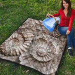 Ammonoidea Fossil Print Quilt