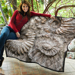 Ammonoidea Fossil Print Quilt