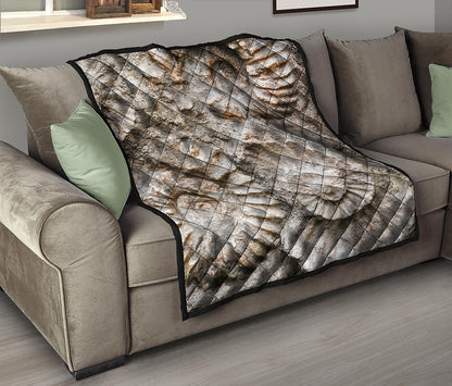 Ammonoidea Fossil Print Quilt