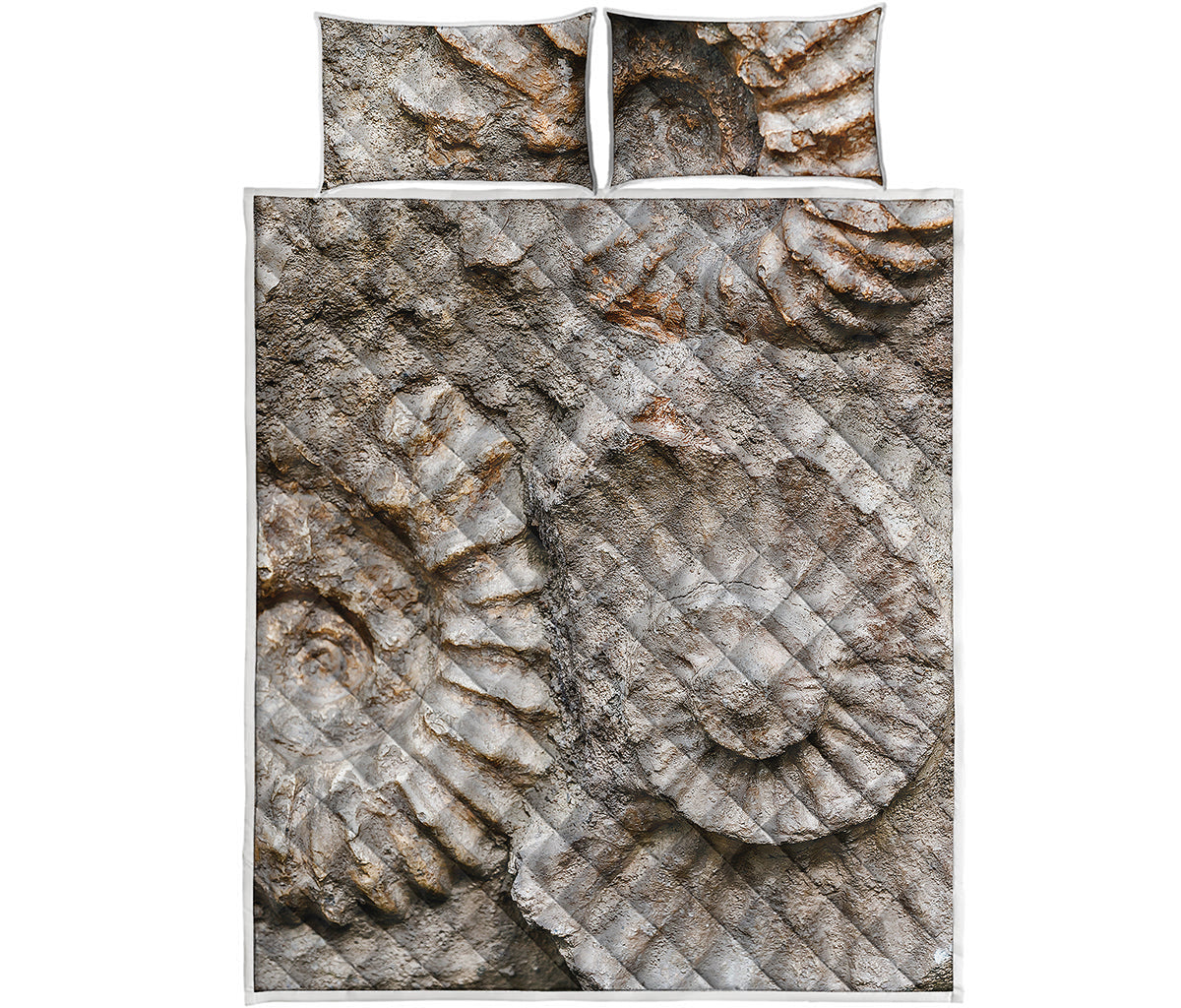Ammonoidea Fossil Print Quilt Bed Set