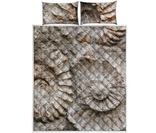Ammonoidea Fossil Print Quilt Bed Set