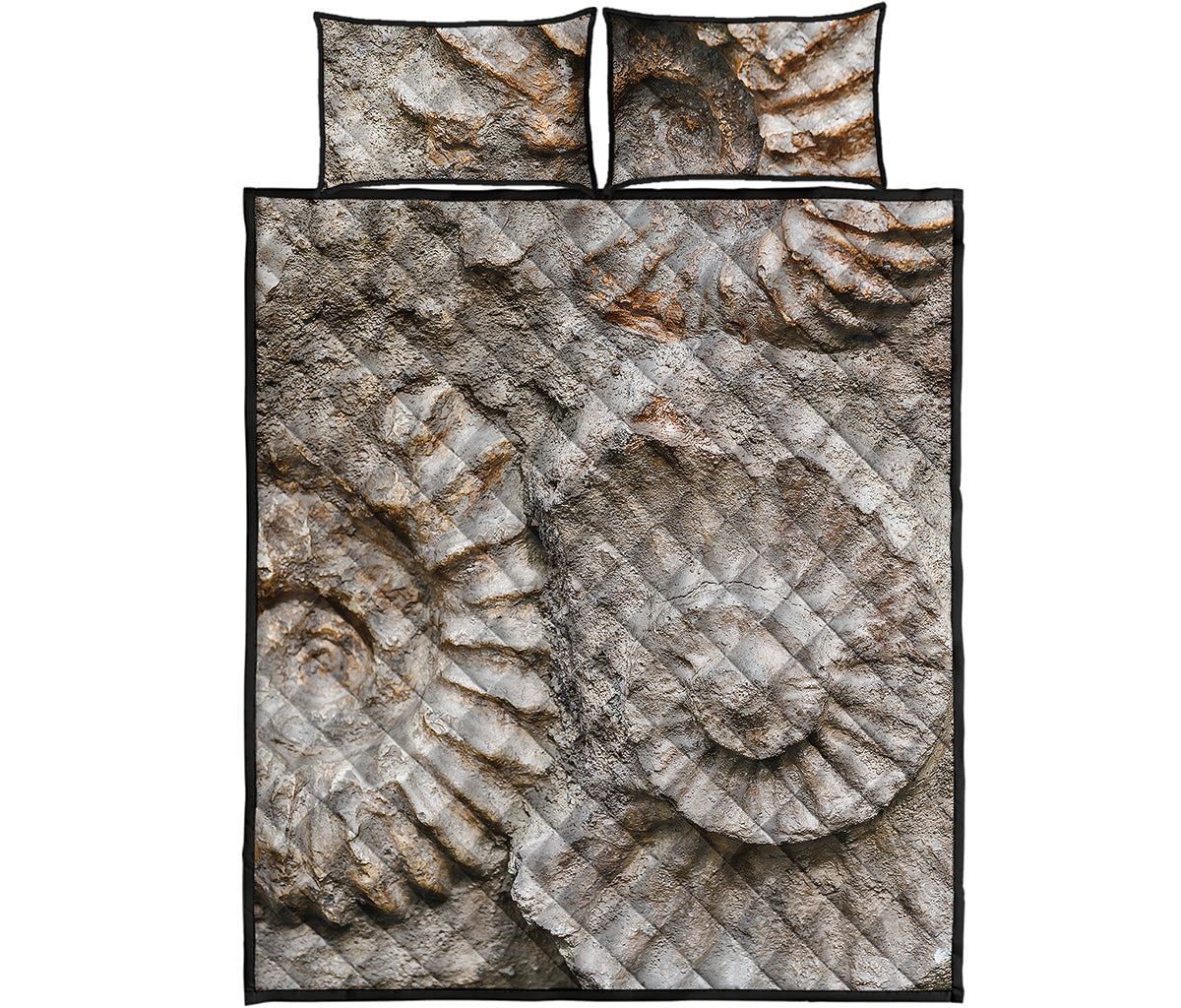 Ammonoidea Fossil Print Quilt Bed Set
