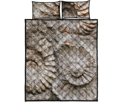 Ammonoidea Fossil Print Quilt Bed Set