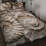 Ammonoidea Fossil Print Quilt Bed Set