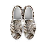 Ammonoidea Fossil Print White Slip On Shoes