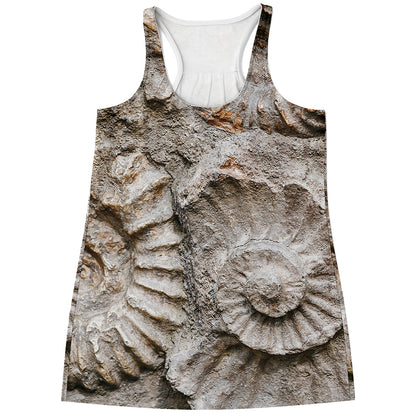 Ammonoidea Fossil Print Women's Racerback Tank Top