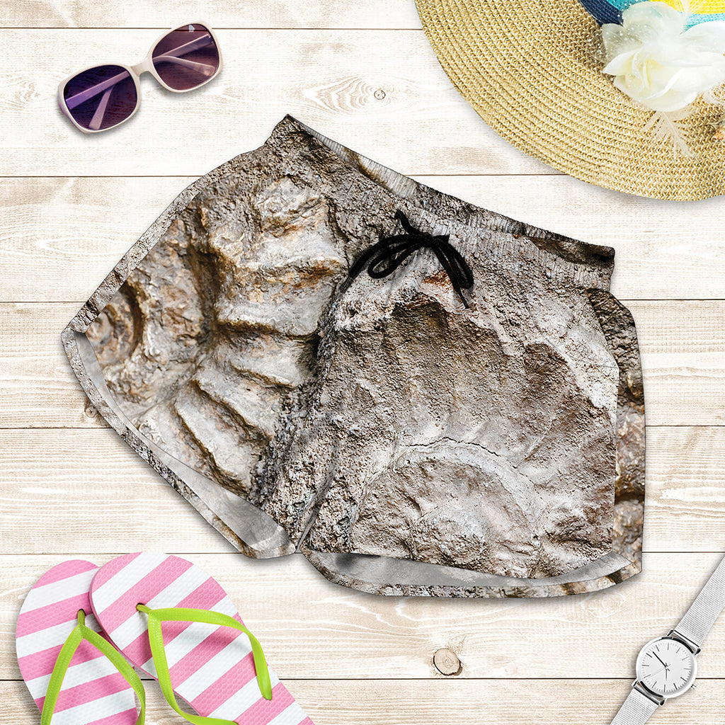 Ammonoidea Fossil Print Women's Shorts