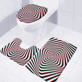 Anaglyph Optical Illusion Print 3 Piece Bath Mat Set