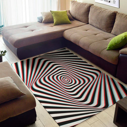 Anaglyph Optical Illusion Print Area Rug