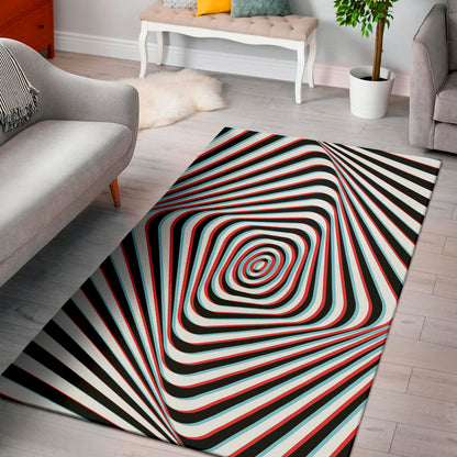 Anaglyph Optical Illusion Print Area Rug