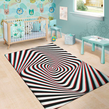 Anaglyph Optical Illusion Print Area Rug