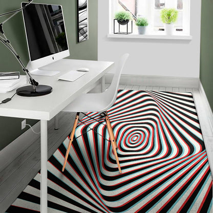 Anaglyph Optical Illusion Print Area Rug