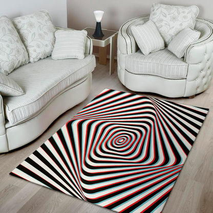 Anaglyph Optical Illusion Print Area Rug