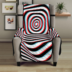 Anaglyph Optical Illusion Print Armchair Protector