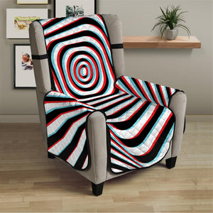 Anaglyph Optical Illusion Print Armchair Protector