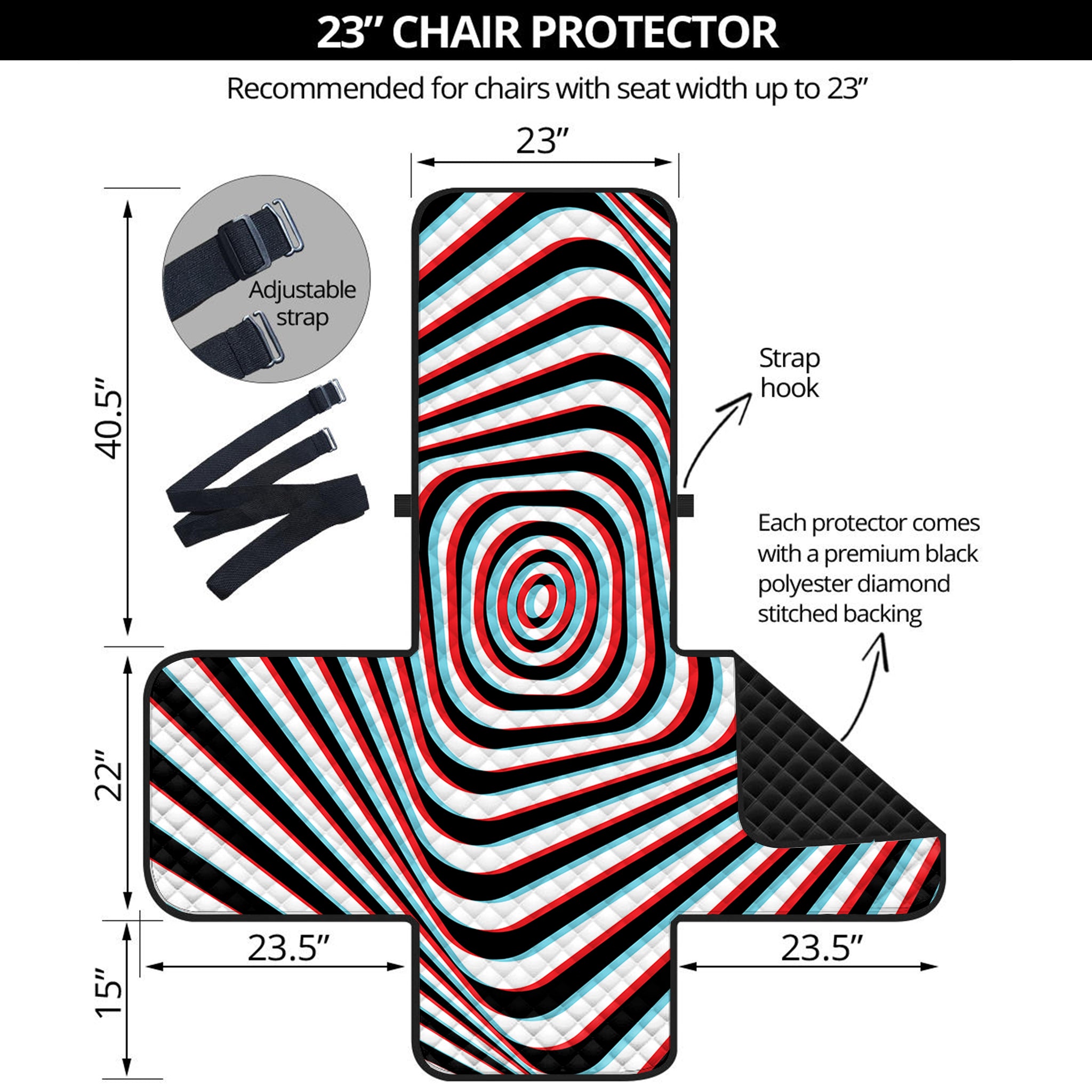 Anaglyph Optical Illusion Print Armchair Protector