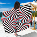 Anaglyph Optical Illusion Print Beach Sarong Wrap