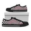 Anaglyph Optical Illusion Print Black Low Top Shoes