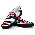Anaglyph Optical Illusion Print Black Slip On Sneakers