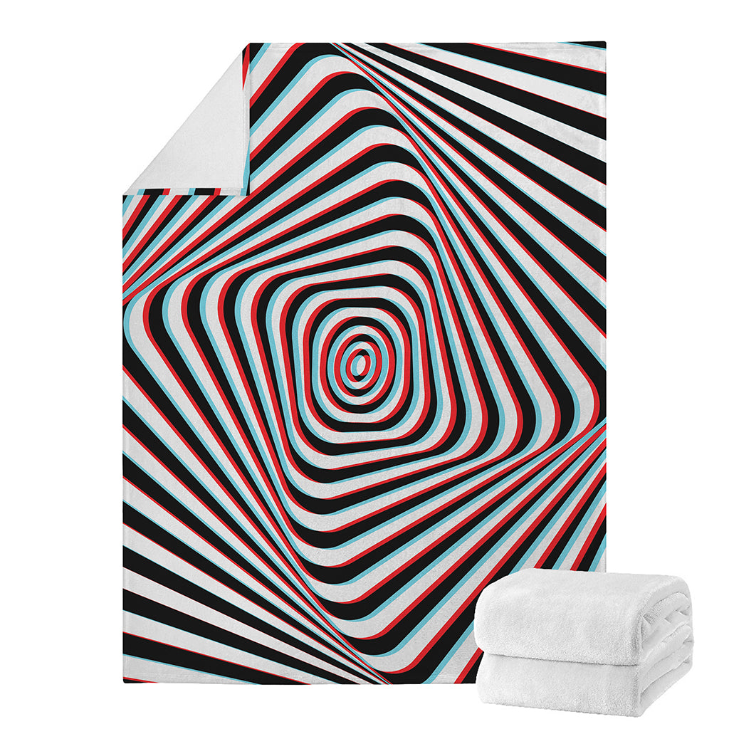 Anaglyph Optical Illusion Print Blanket