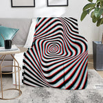 Anaglyph Optical Illusion Print Blanket