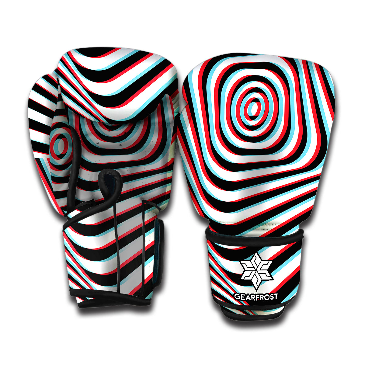 Anaglyph Optical Illusion Print Boxing Gloves