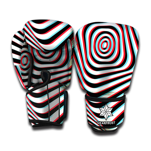 Anaglyph Optical Illusion Print Boxing Gloves