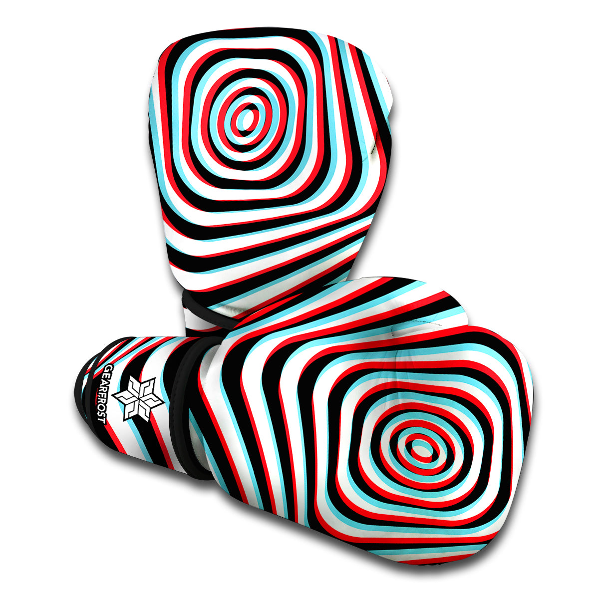 Anaglyph Optical Illusion Print Boxing Gloves
