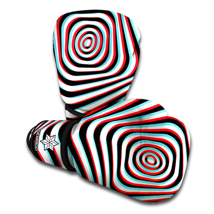 Anaglyph Optical Illusion Print Boxing Gloves