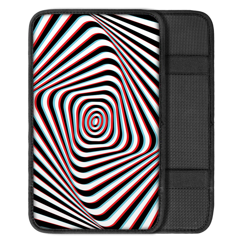 Anaglyph Optical Illusion Print Car Center Console Cover