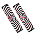Anaglyph Optical Illusion Print Car Seat Belt Covers